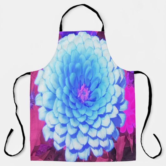 紫かわいらしの夏の庭の青い《植物》百日草 エプロン (正面)