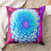 紫かわいらしの夏の庭の青い《植物》百日草 クッション (ブランケット)