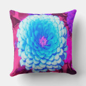 紫かわいらしの夏の庭の青い《植物》百日草 クッション (裏面)