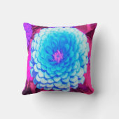 紫かわいらしの夏の庭の青い《植物》百日草 クッション (裏面)