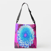 紫かわいらしの夏の庭の青い《植物》百日草 クロスボディバッグ (裏面)