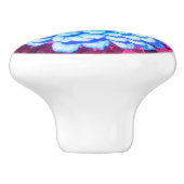 紫かわいらしの夏の庭の青い《植物》百日草 セラミックノブ (側面)