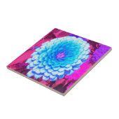 紫かわいらしの夏の庭の青い《植物》百日草 タイル (側面)