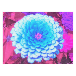 紫かわいらしの夏の庭の青い《植物》百日草 テーブルクロス