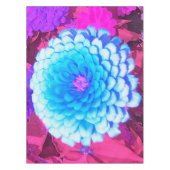 紫かわいらしの夏の庭の青い《植物》百日草 テーブルクロス (正面)