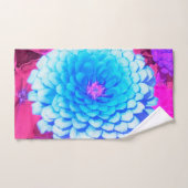 紫かわいらしの夏の庭の青い《植物》百日草 バスタオルセット (ハンドタオル)