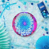 紫かわいらしの夏の庭の青い《植物》百日草 ペーパープレート (パーティー)