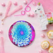 紫かわいらしの夏の庭の青い《植物》百日草 ペーパープレート (パーティー)