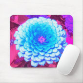 紫かわいらしの夏の庭の青い《植物》百日草 マウスパッド (マウス)
