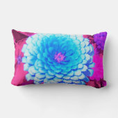 紫かわいらしの夏の庭の青い《植物》百日草 ランバークッション (裏面)