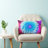 紫かわいらしの夏の庭の青い《植物》百日草 ランバークッション (椅子)