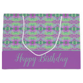 紫かわいらしの大花のパターン（の模様が）ある抱き枕 ラージペーパーバッグ (正面)