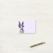 紫かわいらしの妖精と蝶 ポストイット (デスク上)