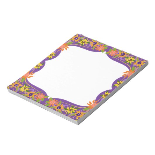 紫かわいらしの小花カスタマイズよ ノートパッド (回転)