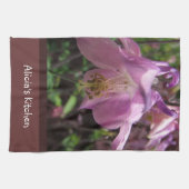 紫かわいらしの庭の花がパーソナライズさカスタムれる キッチンタオル (横)