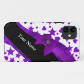 紫かわいらしの斑点ガーリー状パーソナライズされた Case-Mate iPhoneケース (裏面(横))