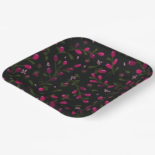 紫かわいらしの果実の枝 ペーパープレート (傾斜あり)