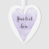 紫かわいらしの水色のハート絵画のクリスマス オーナメント (正面)
