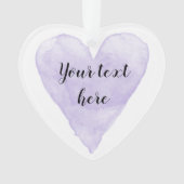 紫かわいらしの水色のハート絵画のクリスマス オーナメント (正面)