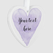 紫かわいらしの水色のハート絵画のクリスマス オーナメント (正面)