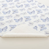 紫かわいらしの白い蝶 シェルパブランケット (3/4)