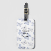 紫かわいらしの白い蝶 ラゲッジタグ (正面縦)