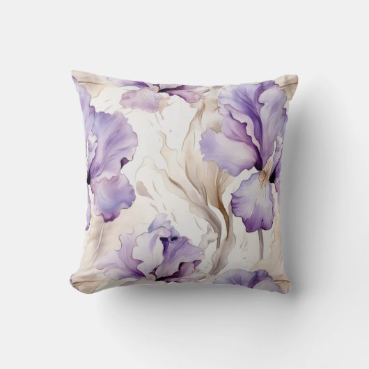 紫かわいらしの白菖蒲の花 クッション (正面)