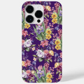 紫かわいらしの背景に国庭の花 Case-Mate iPhoneケース (裏面)