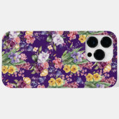 紫かわいらしの背景に国庭の花 Case-Mate iPhoneケース (裏面 (横))