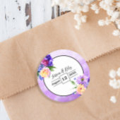 紫かわいらしの花のフローラ結婚のエレガント ラウンドシール