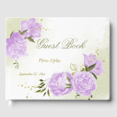 紫かわいらしの花の緑葉の植物 ゲストブック (正面)