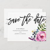 紫かわいらしの花はがきを保存 案内ポストカード (正面/裏面)