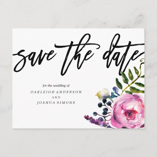 紫かわいらしの花はがきを保存 案内ポストカード (正面)