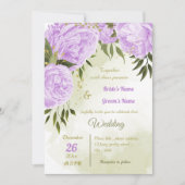紫かわいらしの花は幾何結婚的に 招待状 (正面)