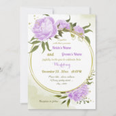 紫かわいらしの花は幾何結婚的に 招待状 (正面)