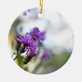 紫かわいらしの花パーソナライズされた庭師の贈り物 セラミックオーナメント (正面)