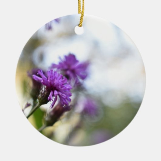 紫かわいらしの花パーソナライズされた庭師の贈り物 セラミックオーナメント (正面)