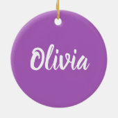 紫かわいらしの花パーソナライズされた庭師の贈り物 セラミックオーナメント (裏面)