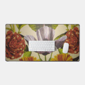 紫かわいらしの花文様 デスクマット (キーボード&マウス)