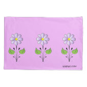 紫かわいらしの花柄ターコイズユニーク 枕カバー (裏面)