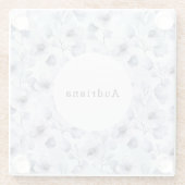 紫かわいらしの花 ガラスコースター (裏面)