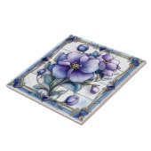 紫かわいらしの花 タイル (側面)