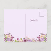 紫かわいらしの花 | 動きのお知らせ 案内ポストカード (裏面)