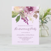 紫かわいらしの花 |引っ越し祝いパーティーパーティー 招待状 (スタンド正面)