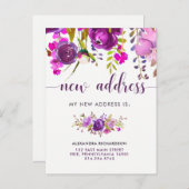 紫かわいらしの花 | 新しいアドレス 案内ポストカード (正面/裏面)