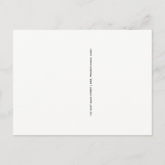 紫かわいらしの花 | 新しいアドレス 案内ポストカード (裏面)