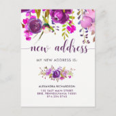 紫かわいらしの花 | 新しいアドレス 案内ポストカード (正面)