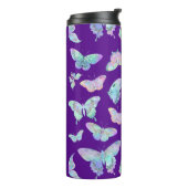 紫かわいらしの虹色の蝶 タンブラー (回転左)