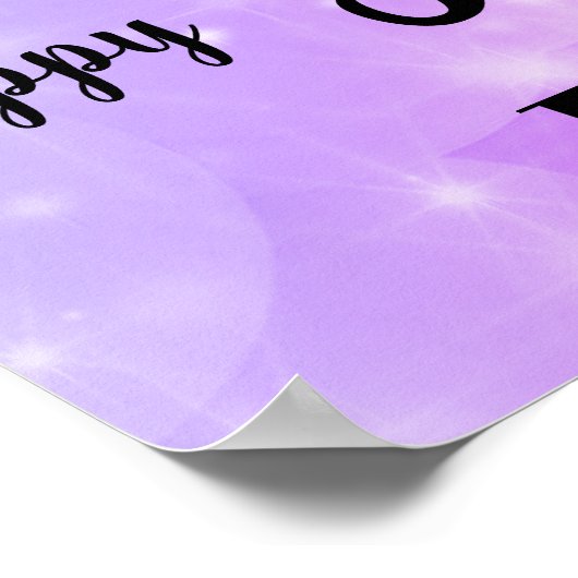 紫かわいらしの輝き30th誕生日の名前 ポスター (角)