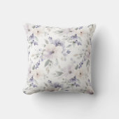 紫かわいらしアイボリーラベンダーの花 クッション (正面)